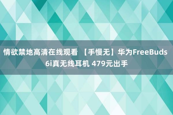 情欲禁地高清在线观看 【手慢无】华为FreeBuds 6i真无线耳机 479元出手